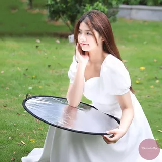 แผ่นสะท้อนแสง รีเฟล็กซ์ 2in1 (สีเงิน-สีทอง) ขนาด 60/80 cm. พับเก็บได้ พร้อมซองใส่ มีหูหิ้ว พกพาสะดวก พร้อมส่ง!!