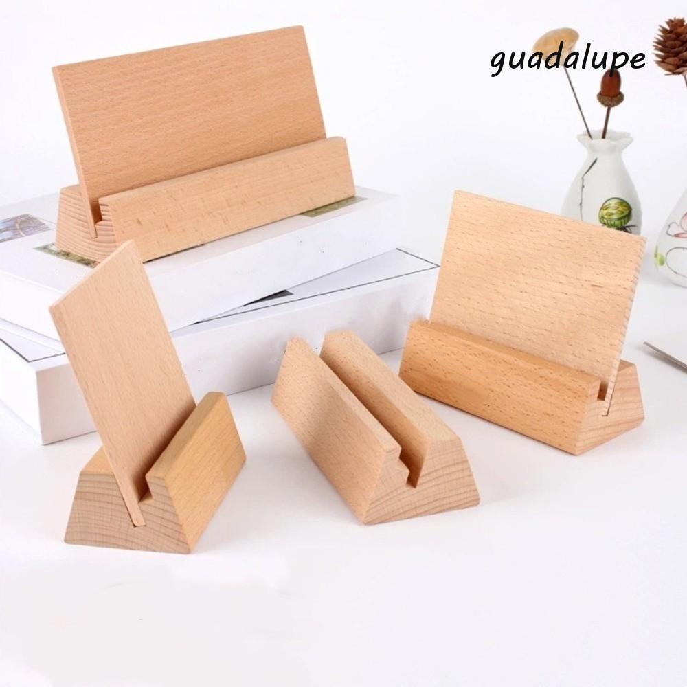 GUADALUPE Card Display Stand, 12-21 CM Wooden Desk Calendar Holder, ฐานปฏิทิน Multi-Functional Natur