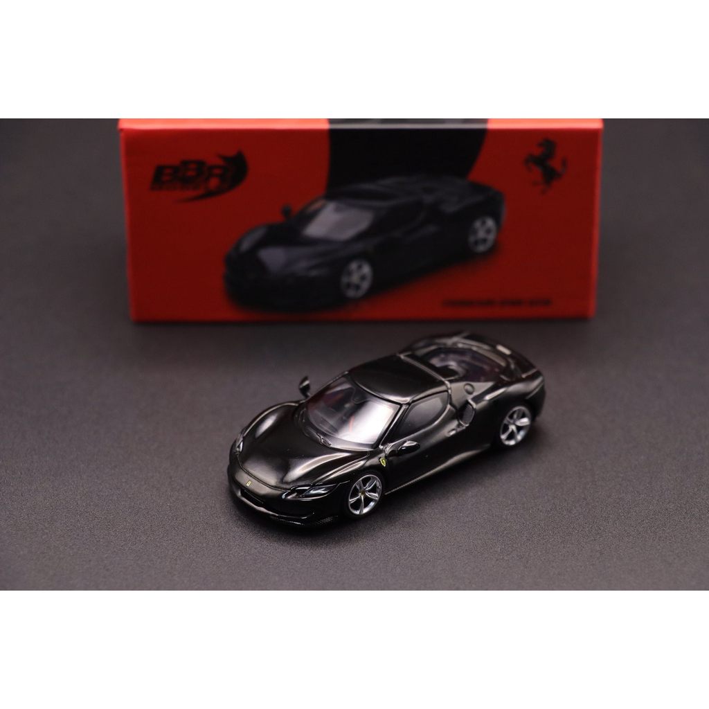 1/64 BBR Ferrari Ferrari 296 GTB Nero Daytonaแบรนด์ใหม่พร้อมสต็อกโมเดลรถโลหะผสมขายในภาพตัวอย่างรถขาย
