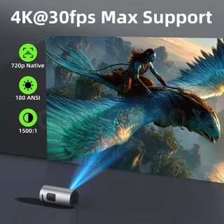 GOOJODOQ Type-C Powered Mini Projector Auto Keystone & Electronic Focus Android 13, Wi-Fi 6 & Bluetooth 4.2