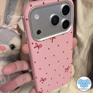 เคสหนังลายจุดโบว์แดง ม้า2026 น่ารักสุดๆ สำหรับ IPhone 13 15 17 16 11 Air 14 12 Pro Max 7 8 16 Plus XR X XS SE 2 3