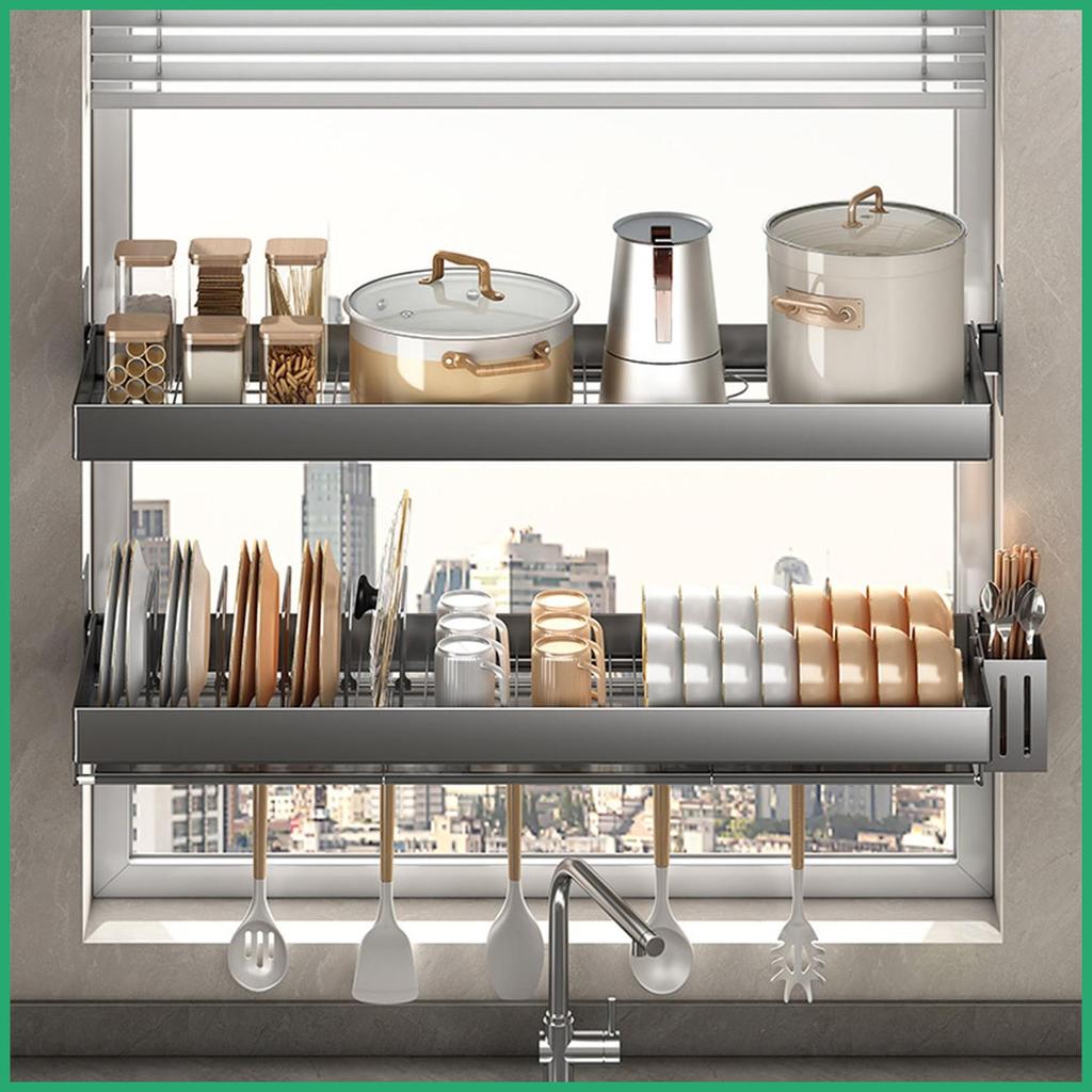 Over the Sink จาน Drainer Self Draining สแตนเลสจาน Drainer Over the Sink Drying Rack จาน Rack Draine