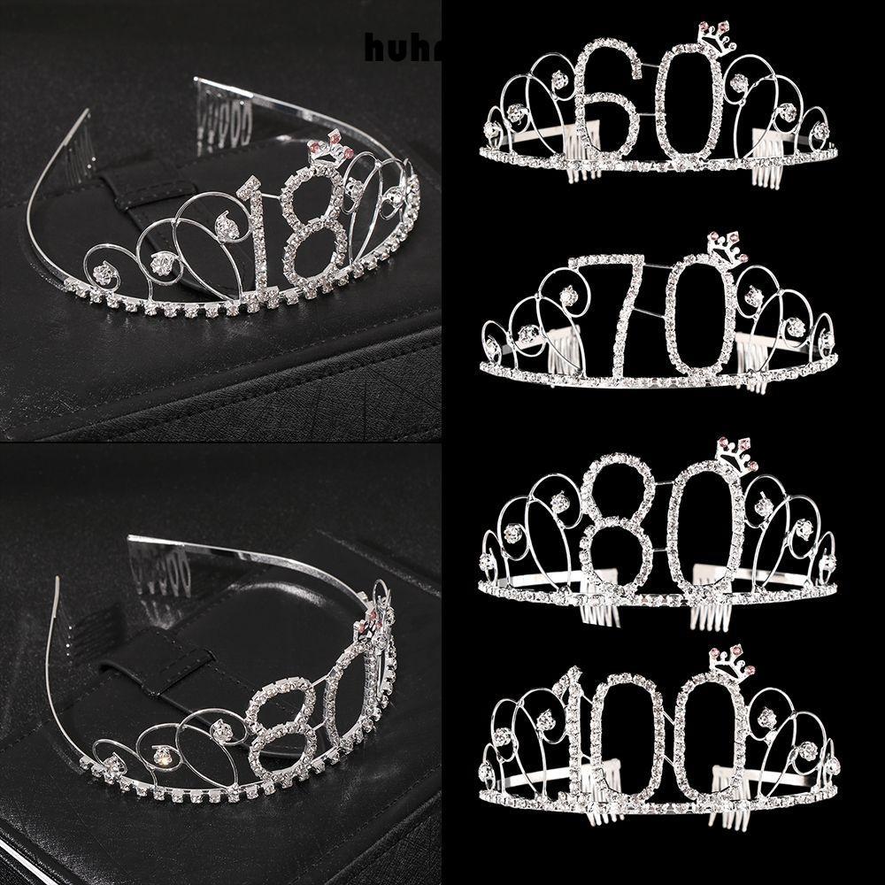HUHNOT ที่คาดผมมงกุฎ Silver Anniversary 16/18/40/50/60/70/80/100th Mom Favor Gift