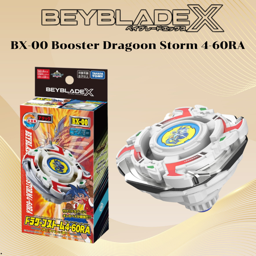 Takara Tomy BEYBLADE X BX-00 Booster Dragoon Storm 4-60RA Left Spin Rubber Tip Tyson Granger【No Bank