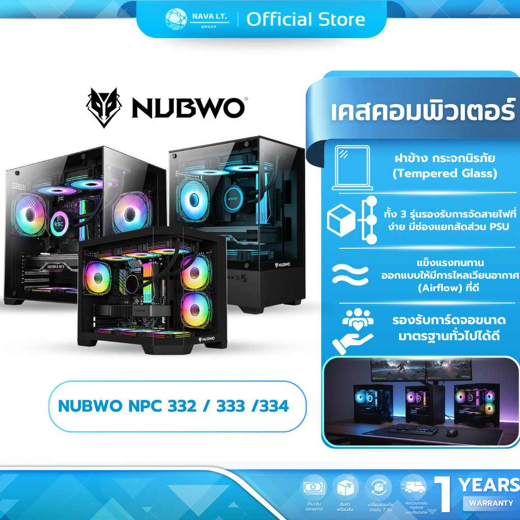 (มีส่งด่วน) NUBWO NPC-332 NPC-333 NPC-334 STRONGHOLD เคสคอมพิวเตอร์