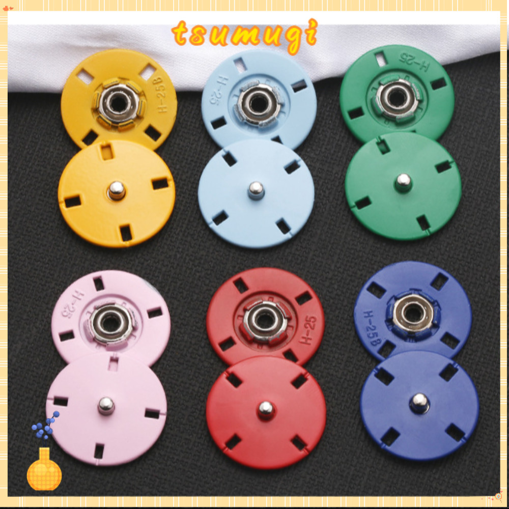 TSUMUGI 5 คู่ Snap Fasteners,โลหะเสื้อผ้าSnapปุ่ม,เสื้อผ้าเย็บSnap 21 มม.ทองสีดําเงินเย็บซัพพลายปกปิ
