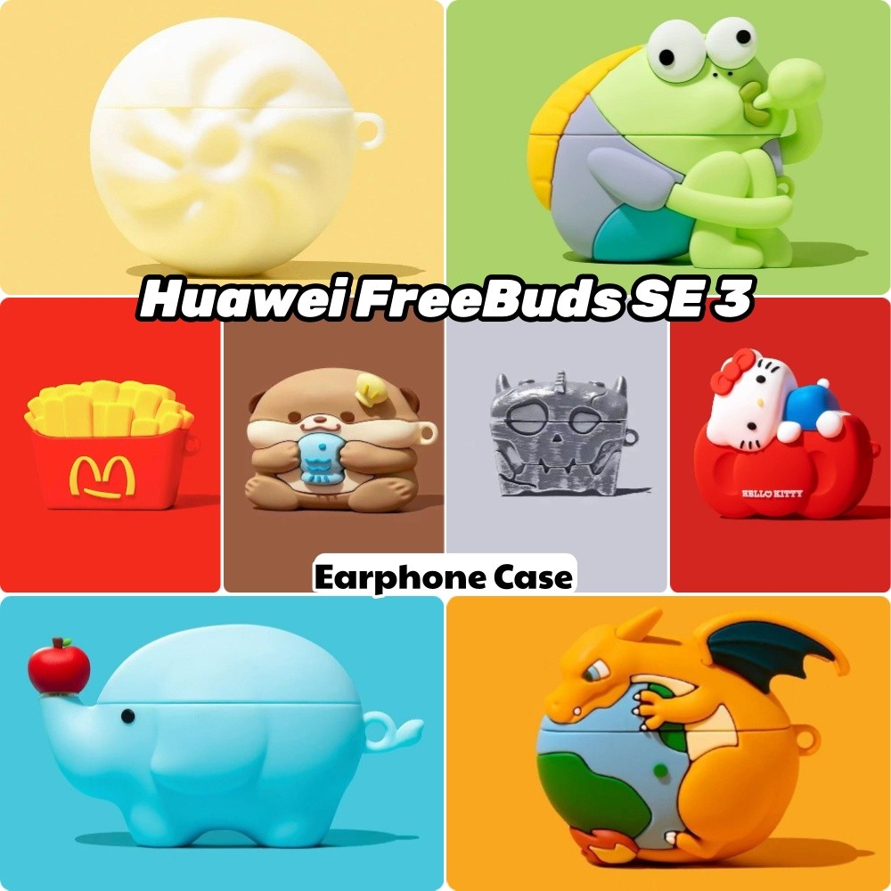 ที่กําหนดเองสําหรับ Huawei FreeBuds SE 3 กรณีน่ารักการ์ตูนซิลิโคนอ่อนนุ่มหูฟังกรณีปลอกฝาครอบ