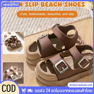 รองเท้าแตะพื้นนุ่มสำหรับเด็กชายและเด็กหญิง - สไตล์เกาหลี สีพ…