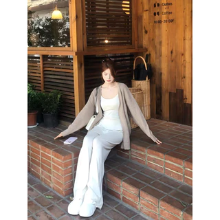 <Moses Queen> เสื้อคาร์ดิแกนถักสไตล์เกาหลี ทรงหลวม เนื้อนุ่ม เหมาะสำหรับสวมทับในฤดูใบไม้ผลิ
