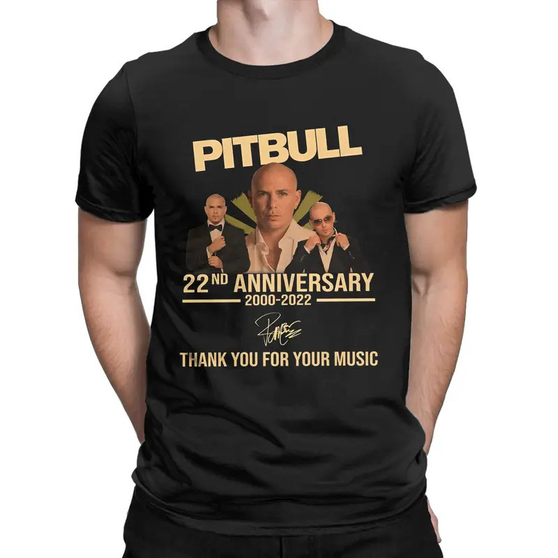 เสื้อยืด Mr Worldwide Pitbull ฉลองครบรอบ 22 ปี 1981 เสื้อยืดผ้าฝ้ายแท้สำหรับผู้ชาย สไตล์ฮาราจูกุ เสื