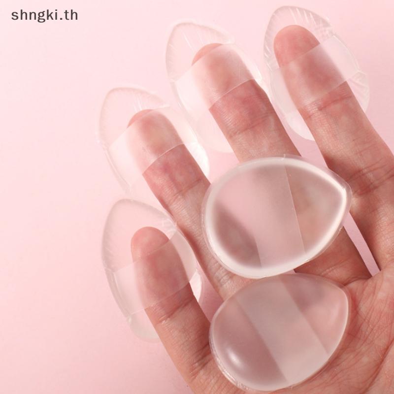 SHNGKI 1/6 ชิ้นซิลิโคนแต่งหน้า Spong แป้งพัฟ Face คอนซีลเลอร์ Water Drop รูปร่างเครื่องสําอางพัฟ Bea