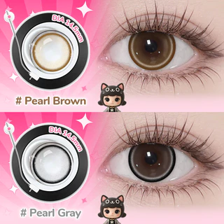 【FDA-Approved】คอนแทคเลนส์สายตา UYAAl 2PCS Pearl series คอนแทคเลนส์สาวตาโต สีน้ําตาล สีเทา เปลี่ยนรายเดือน 14.5 มม L SIZE