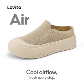 Lovito รองเท้าสนีกเกอร์สำหรับผู้หญิง ใส่ในชีวิตประจำวัน LFAS…