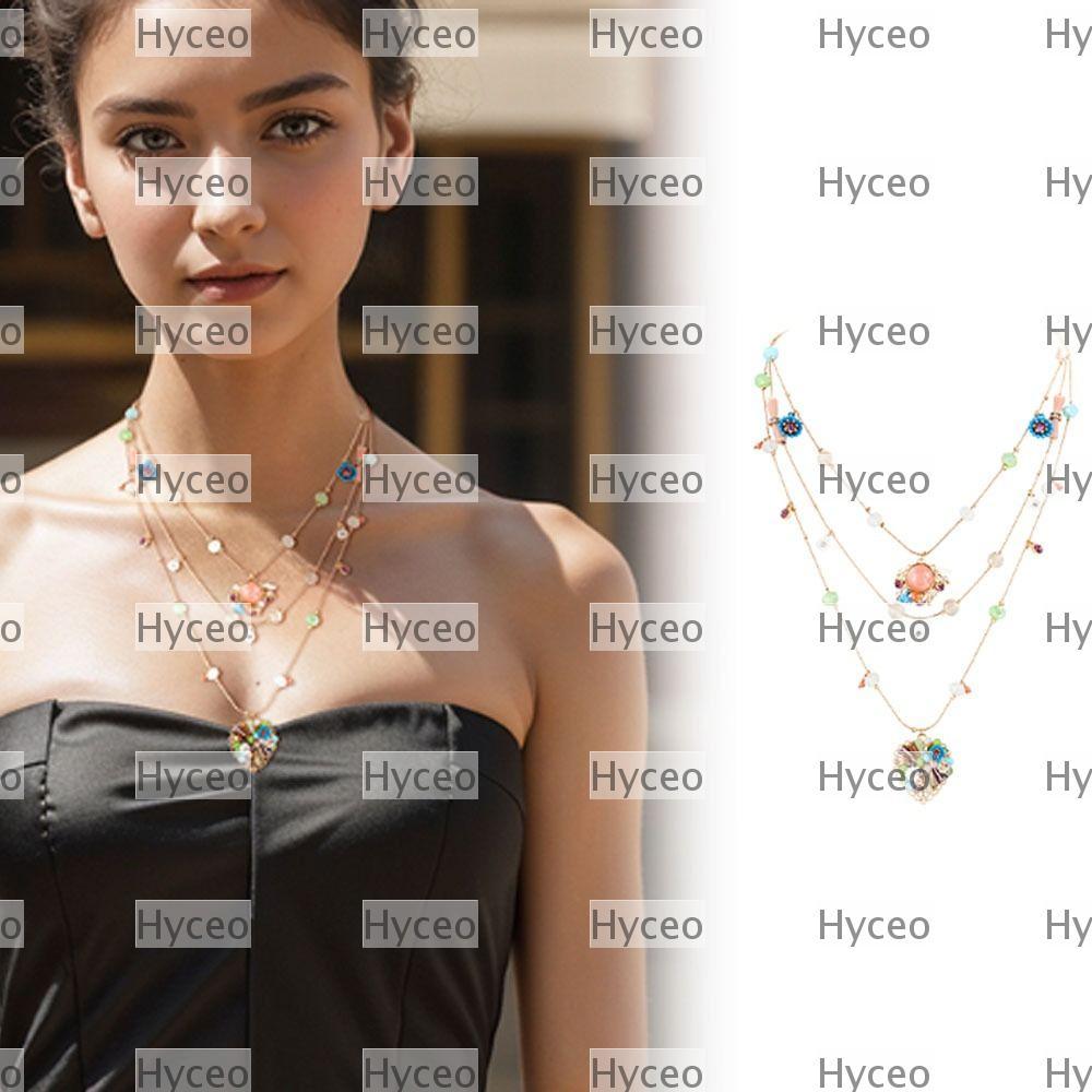 HYCEO Strand สร้อยคอ, Handmade Bohemian Beaded Layered Necklace, Multilayer Jewelry Accessories Coll