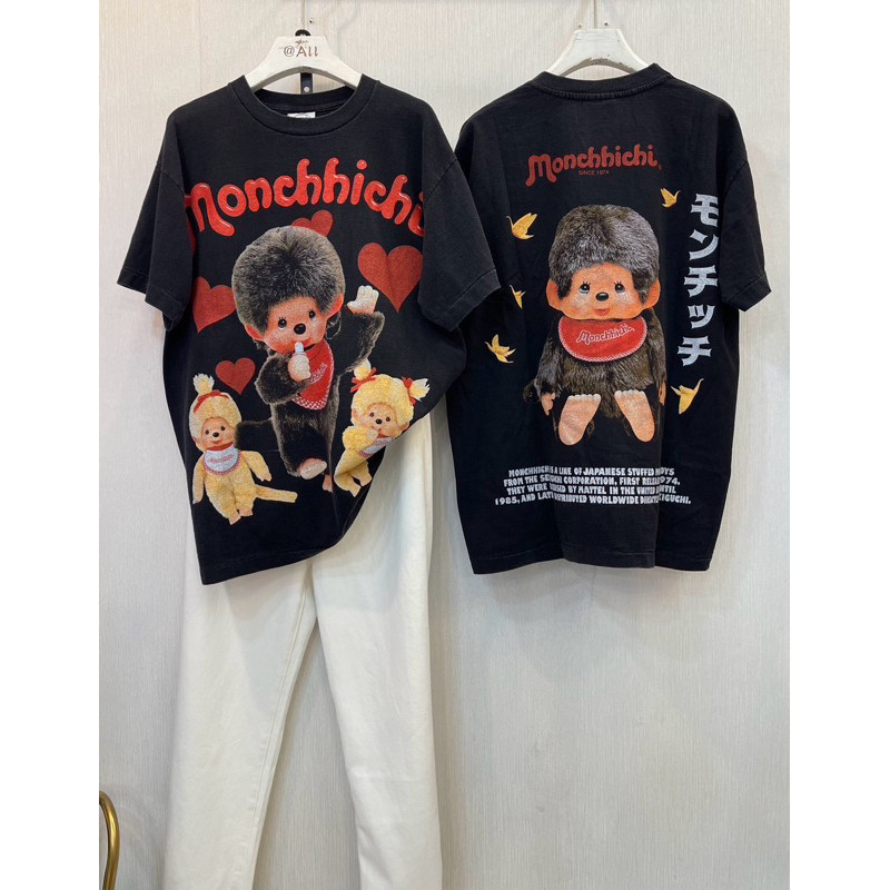 (จัดส่งตลอด 24 ชั่วโมง）REOY_STUDIO น่ารักมากก  new เสื้อยืด vintage ทรง  ไร้ตะเข็บ ผ้าฟอก  ลายหน้าหลัง เสื้อยืดสตรี