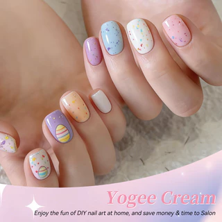 BORN PRETTY 6 ชิ้นครีมสีขาวสีชมพูสีฟ้าเจลเล็บชุดที่มีสีสัน UV เจลเล็บกึ่งถาวรเจลเคลือบเงาเล็บ