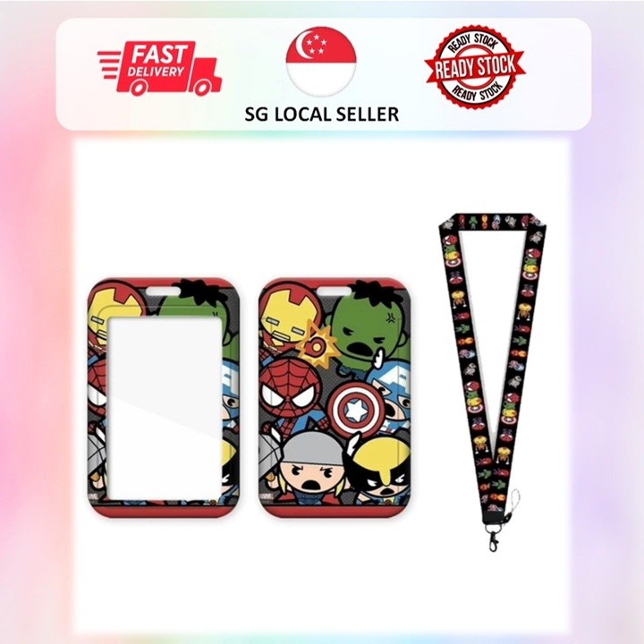 ซองใส่บัตร Superhero Ezlink + LANYARD l วันเด็ก l Spider CA Halt Iron Superhero
