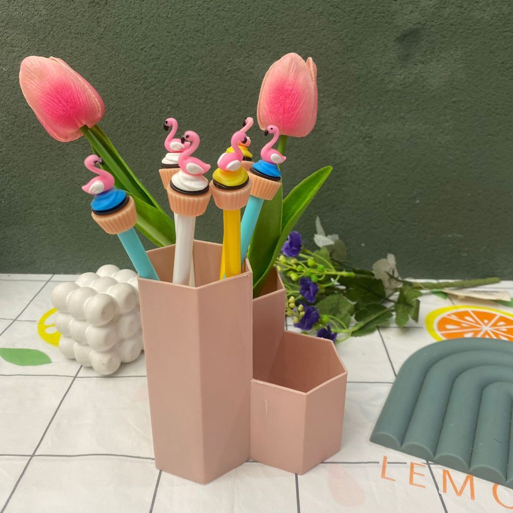 HYPE N FANCY BALLPEN FLAMINGO CAKE GEL PEN PGK-1071 1 ชิ้น CUTE BLACK INK PEN