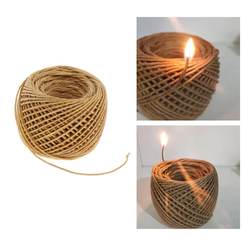 [Lszcx6l] Natural Hemp Candle Wick Pre-waxed Brown String สําหรับอุปกรณ์ทําเทียนและกิจกรรมกลางแจ้ง