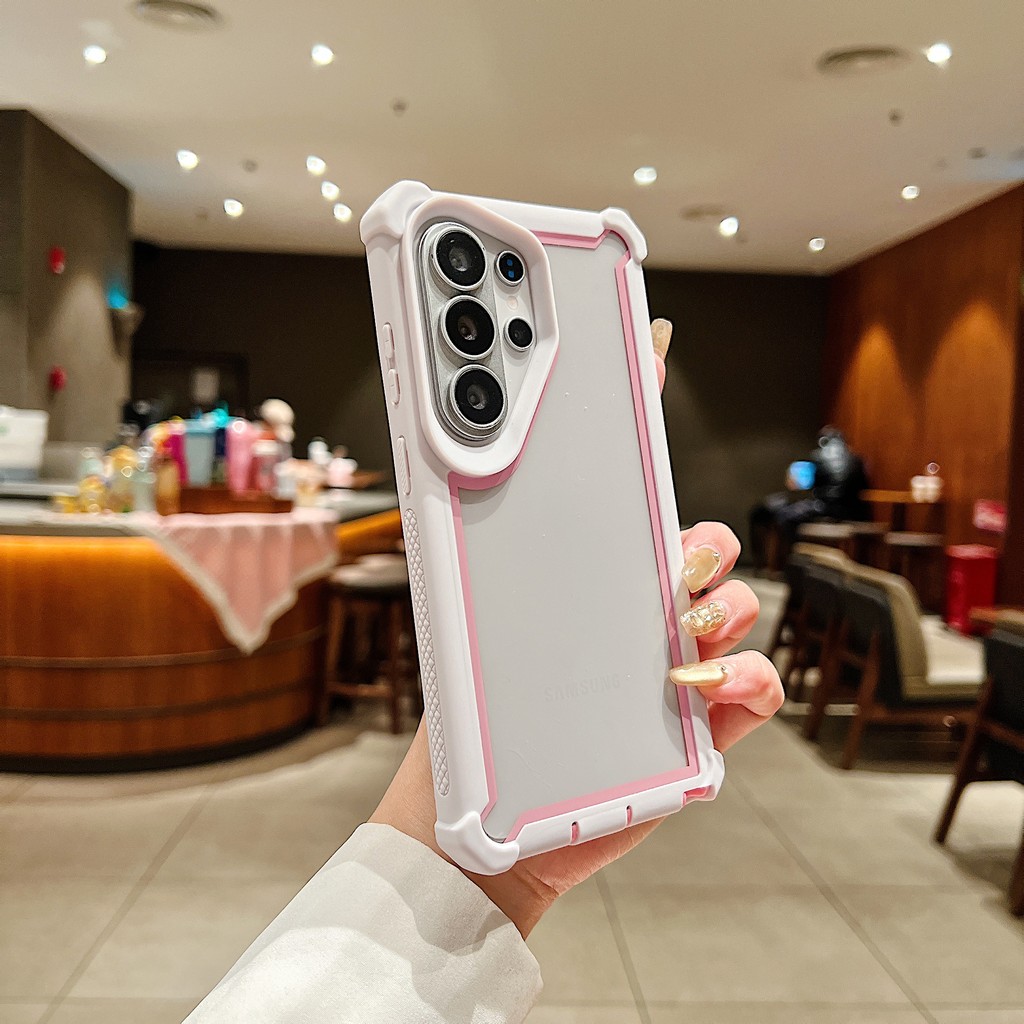 SAMSUNG 2-in-1 HDโปร่งใสFull-coverageปกหลังสําหรับSamsung S10plus S21 S22 S23 S24 S25 S26 Plus Ultra