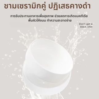 ถาดอาหารแมว ชามอาหารแมวเซรามิก ทำความสะอาดง่าย ปกป้องกระดูกสันหลังคอ อุปกรณ์สำหรับสัตว์เลี้ยง