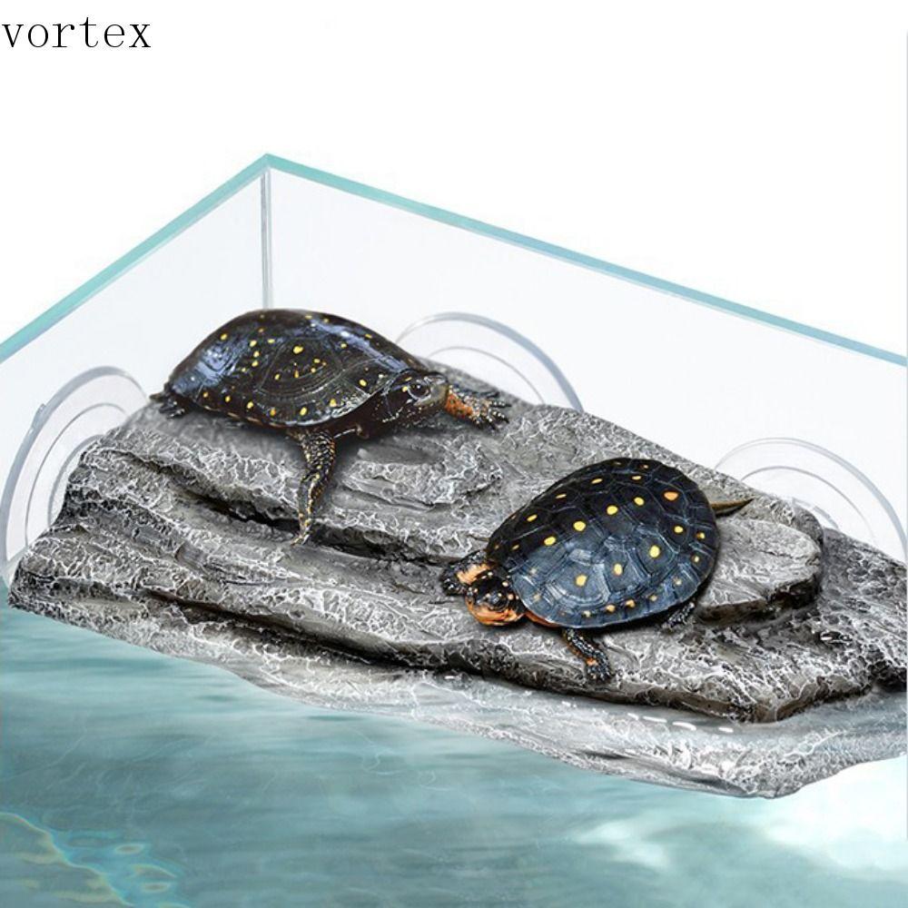 VORTEXG Turtle Basking Platform, Resin Tree Bark Turtle Drying Platform, Turtle Floating Island ดูดถ