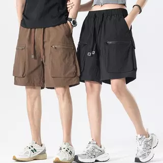 MNO.9 Cargo Short 9602 กางเกงขาสั้น เอวยืด ผ้าร่ม มีกระเป๋าหน้า-หลัง แฟชั่นชาย 2026 Men