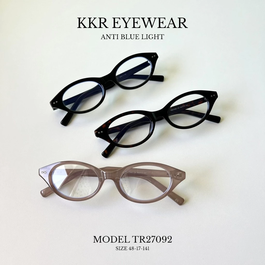 Blue Block แว่นกรองแสงสีฟ้า TR27092 ปกป้องดวงตาจากแสงสีฟ้า ถนอมสายตา เปลี่ยนเลนส์ได้ ใส่ได้ทุกโอกาส