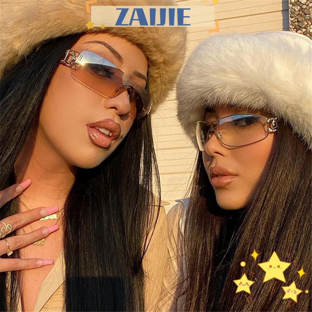 ZAIJIE Y2K แว่นกันแดด Retro Cyber Fashion Men Shades