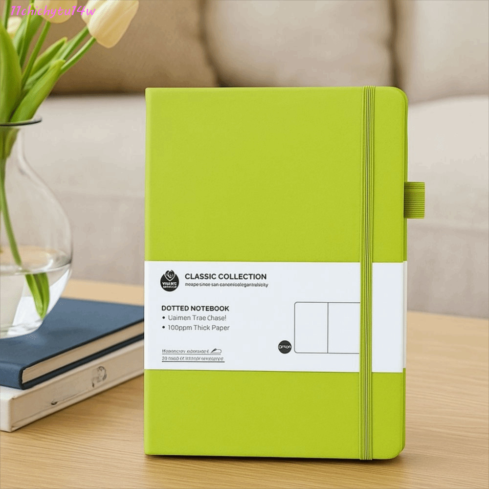 CHICHYTU14W สมุดบันทึกวารสาร, กระเป๋าด้านหลังบุ๊คมาร์คริบบิ้น A5 โน๊ตบุ๊ค, เครื่องเขียน Tie-strap Pr