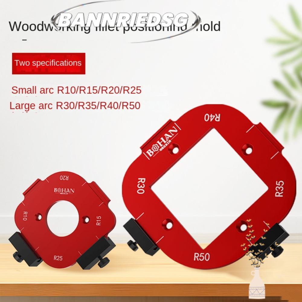 BANNRIEDSG989YR 1/2pcs R10-R50 รัศมี Jig,งานไม้นํามาใช้ใหม่รอบมุมตําแหน่งแม่พิมพ์,ทนทาน 4 in 1 อลูมิ