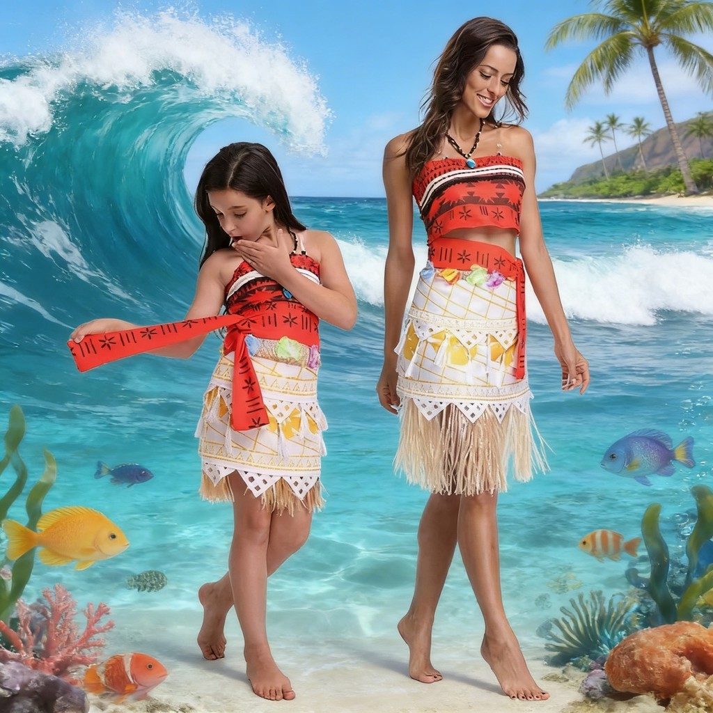 🔥🔥🔥ชุดเจ้าหญิงโมอาน่า ชุดเมาอิ โมอาน่า ชุดมาวอิ ชุดโมอาน่า เมาอิ Moana พร้อมส่งด่วนจากไทย