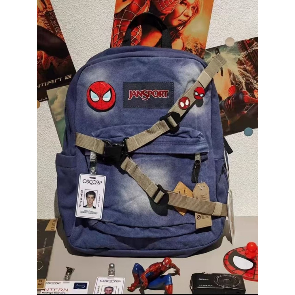 นักเรียนประถมกระเป๋านักเรียน jansport Backpack Garfield Extraordinary Spider-Man กระเป๋าเป้สะพายหลัง