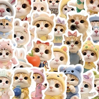 70สติกเกอร์สติกเกอร์ลูกแมวน่ารักการ์ตูนแมวสติกเกอร์การ์ตูนสัตว์กันน้ํา