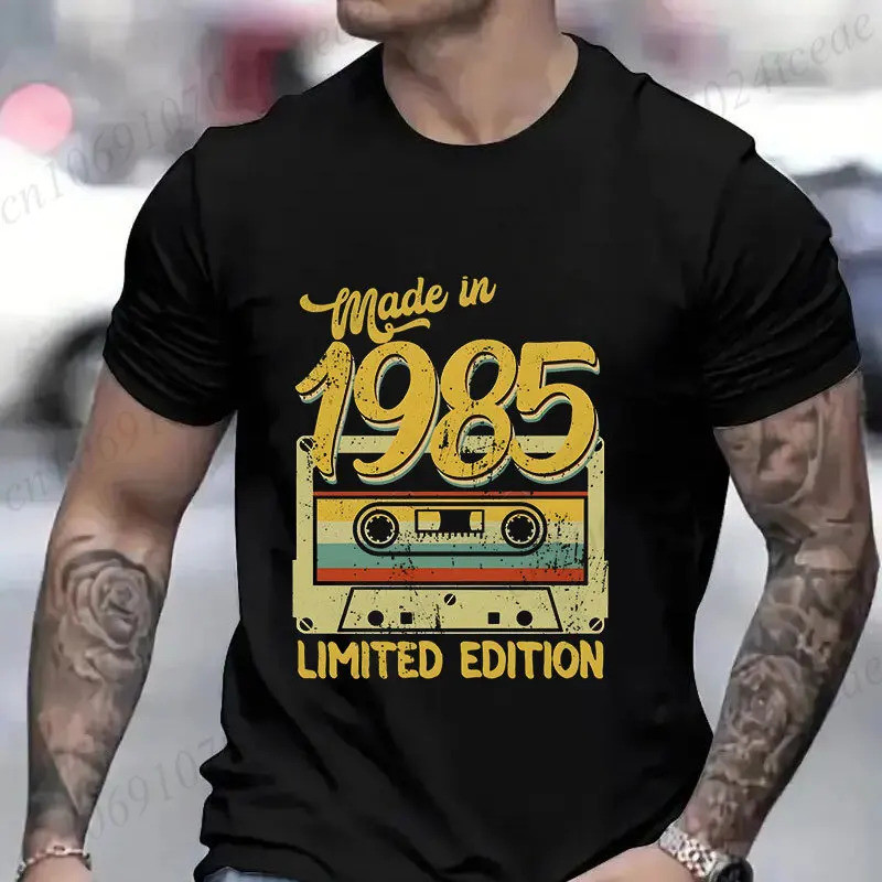 Fashion Birthday Gift for Men T-shirt Vintage Made in 1985 40th Birthday 40 Years Old Tops  Streetwe