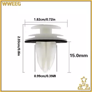 WWEEG 50/100 ชิ้นแผงประตูรถคลิป W/ซีลแหวน Auto Vehicle Retainer Fastener คลิปกันชนรถ Push Pin Rivet แผงประตูคลิปใหม่