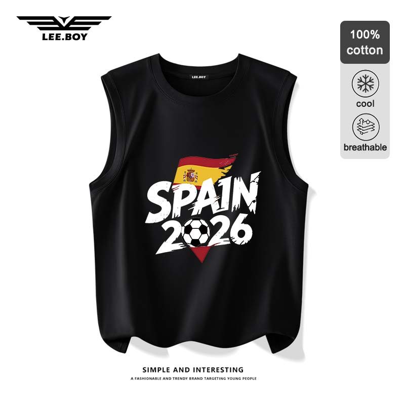 คอกลม เสื้อกล้ากีฬา ผ้านิ่ม นุ่ม ใส่สบาย FIFA World Cup 2026™ SPAIN ฤดูร้อน สไตล์ฮิปฮอป ใหม่ พร้อมส่งในไทย