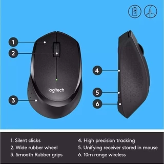 เมาส์ไร้สาย เมาส์Logitech M330 Wireless Mouse Silent Mouse Office Home Using PC/Laptop Mouse Gamer with 2.4GHz USB 1000D