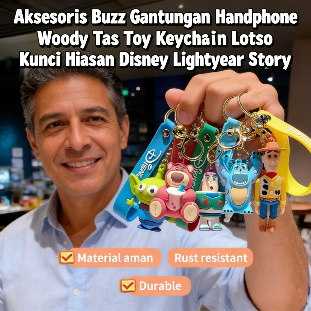 GANTUNGAN พวงกุญแจLotso Woody Buzz Lightyear Disney ตกแต่งกระเป๋าพวงกุญแจอุปกรณ์เสริม