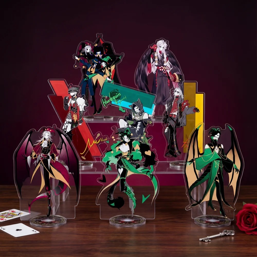 Standee อะนิเมะ Freak Circus อะคริลิค micha รุ่น 15 ซม. Pierrot Harlequin ตัวอักษรตกแต่งโต๊ะพัดลมของขวัญ