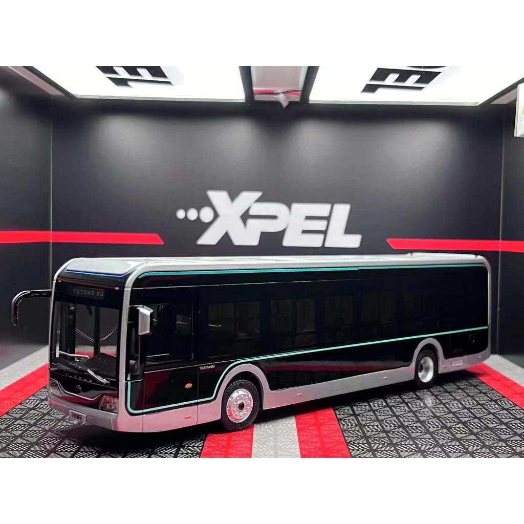 [สต๊อกพร้อม] 1: 42 ปกแข็งรุ่น U-Tong U12 Shanghai Black King Kong Pure Electric Bus Model U-Tong Bus