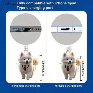 [Jettingbuy] อะคริลิคโทรศัพท์ปลั๊กฝุ่นจี้ 2D จี้แบนเหมาะสําหรับ /Type-C Universal โทรศัพท์อุปกรณ์เสริมสต็อกใหม่