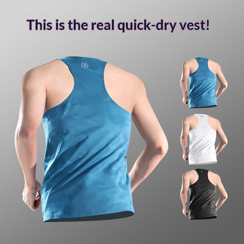 HANLU เสื้อกั๊กวิ่งแห้งเร็วสําหรับผู้ชายชุดฝึกออกกําลังกายมาราธอน