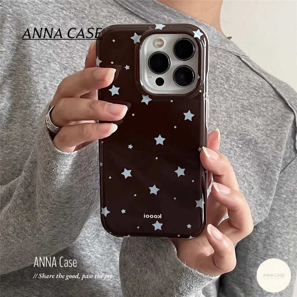 เคส iPhone IMD ลายดาว แฟชั่น สีน้ำตาล/น้ำเงิน thumbnail 4