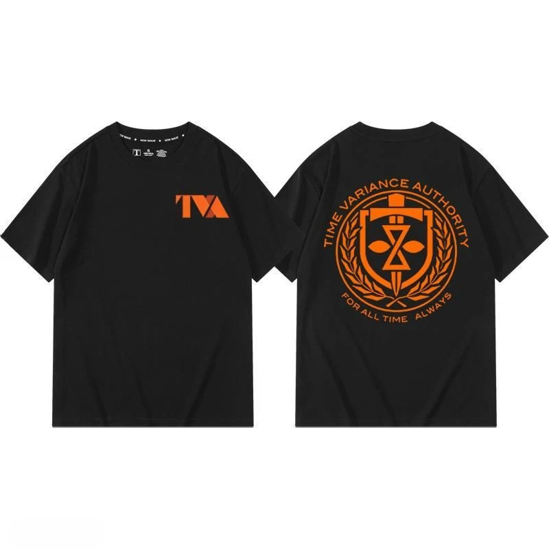 เสื้อยืดแขนสั้นผ้าฝ้ายแท้ลายกราฟิก Marvel TVA สำหรับผู้ชายและผู้หญิง แบรนด์หรูสำหรับกีฬากลางแจ้ง สวม