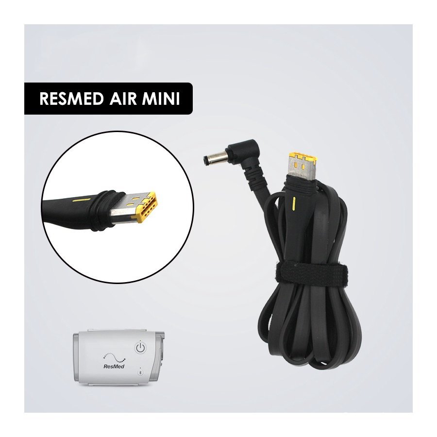 Power Cord DC5521 for CPAP Machine ResMed Airmini Travel on Airplane Train Vehicle Vacation Holiday
