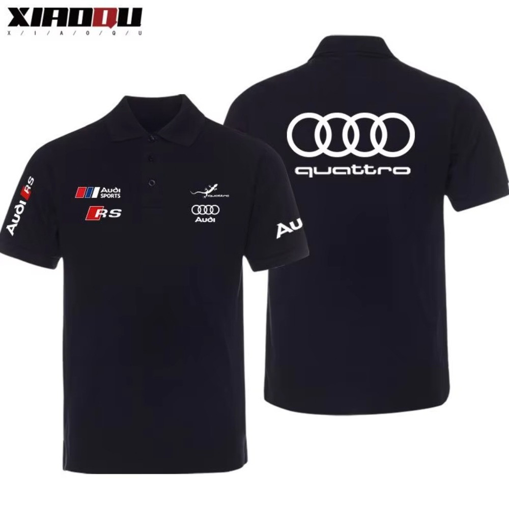 Audi Printed Short-sleeved Audi RS Performance Racing Car Peripheral POLO Shirt Custom ไม่จำกัดเพศ