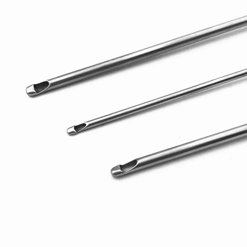 การดูดไขมัน Cannula หัวแบนคีย์ประเภทเข็ม Cannula สําหรับความงามไขมันเก็บเกี่ยว Cannula