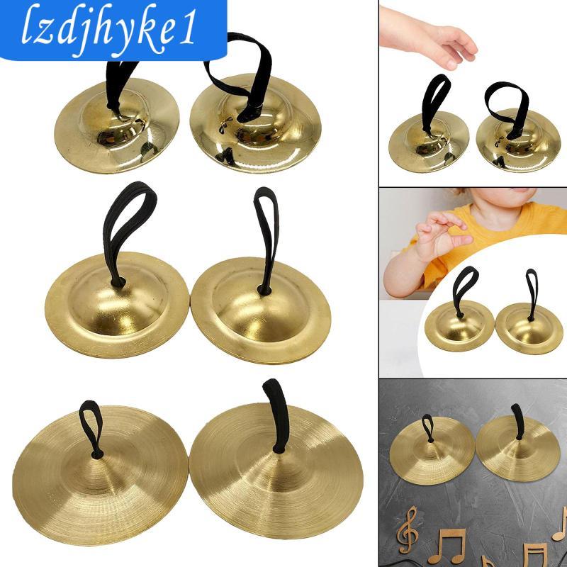 [Lzdjhyke1] 2 ชิ้นนิ้วมือฉาบมือเด็ก Cymbals Crash Cymbal Mini Percussion เครื่องดนตรีทองแดง Bright S
