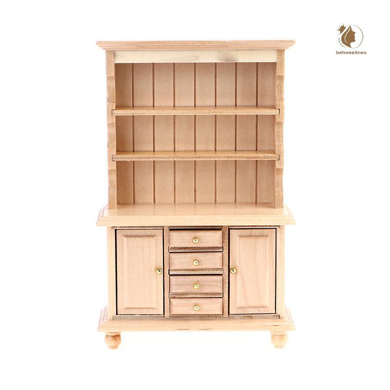 [PE] 1:12 Dollhouse Miniature Wood Display Cupboard Shelf Cabinet Decorative Painted TH